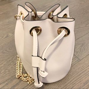 Zara faux leather pink bucket bag